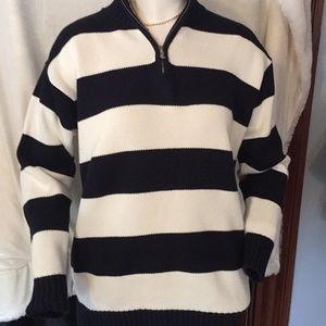 🌟Vintage RLL  nautical navy cream stripe sweater